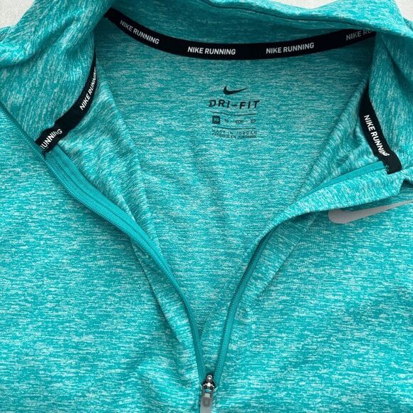 Nike Element Half-Zip Running Top Aqua Blue XS Dri-Fit Lightweight Outdoors Mesh - Picture 3 of 6